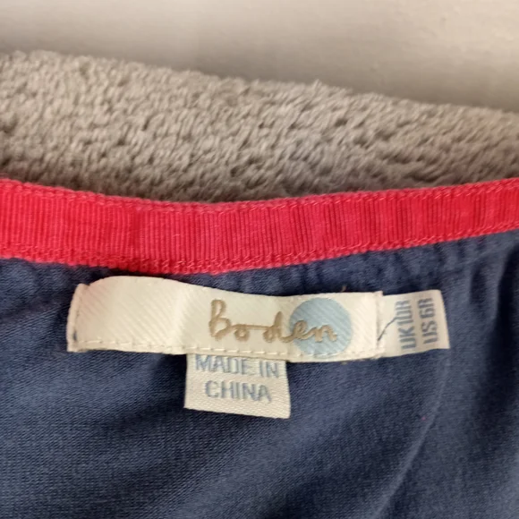 Boden Empire Waist Blue Dress, Wome’s Size 6R Knee Length - Picture 5 of 6